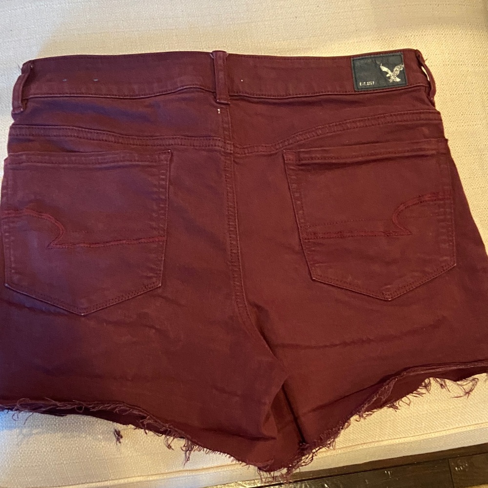 American Eagle Outfitters Women's Maroon Jean Shorts - Picture 8 of 12